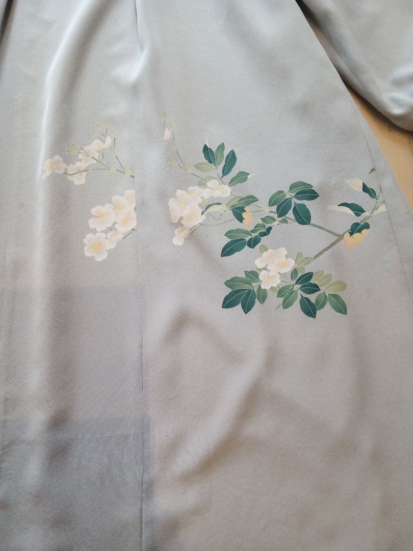 着物リメイク　ロングドレス　作家物　絹