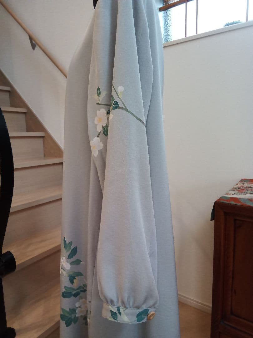 着物リメイク　ロングドレス　作家物　絹