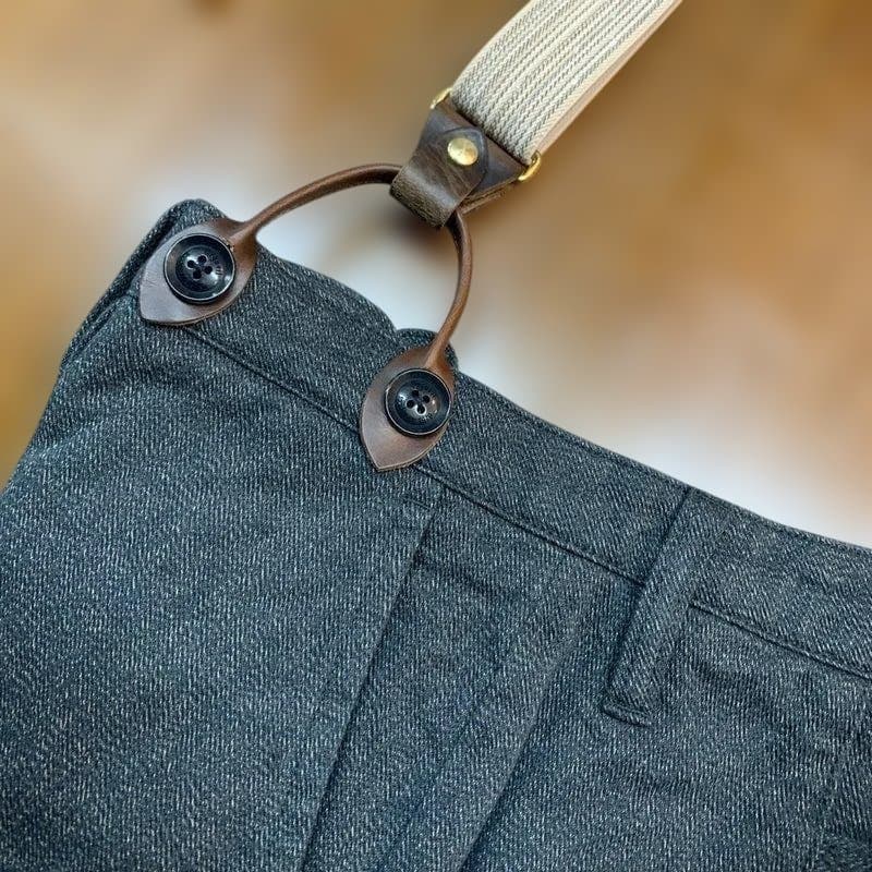 アートブラウン社　クロムエクセルレザー使用　モクアイボリー茶　サスペンダー