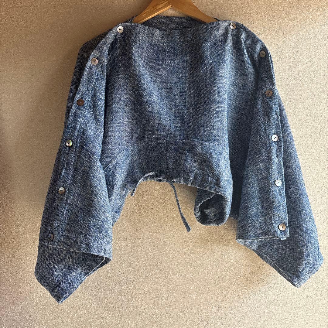 うさとの服  usaato ヘンプコットン 藍染め マルチウェイトップス 美品