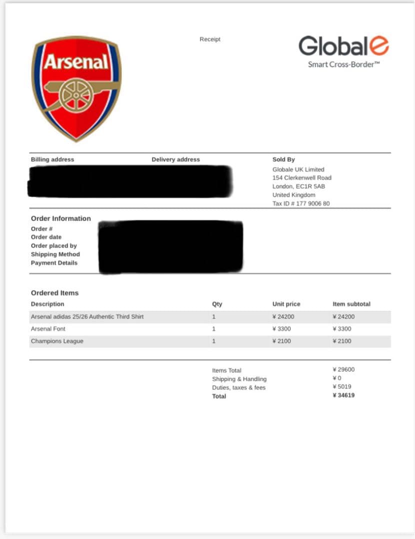 T*o様 25/26 アーセナル3rdオーセンティック#8ウーデゴールUCL仕様