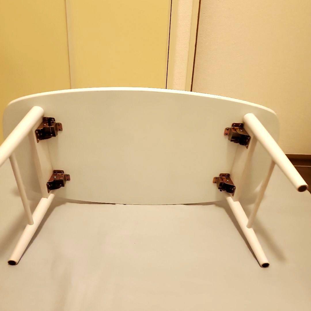 【美品】棚付き 折れ脚 ローテーブル センターテーブル 北欧風 ホワイト