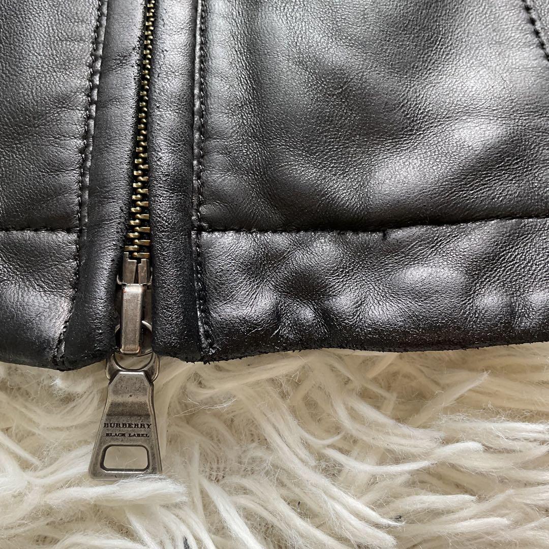 人気✨バーバリーブラックレーベル　レザージャケット　シングルライダース　M 黒