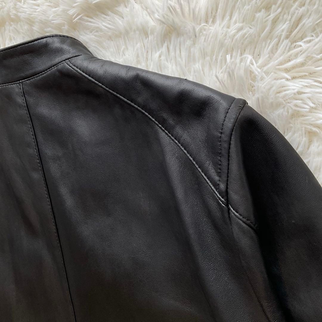 人気✨バーバリーブラックレーベル　レザージャケット　シングルライダース　M 黒