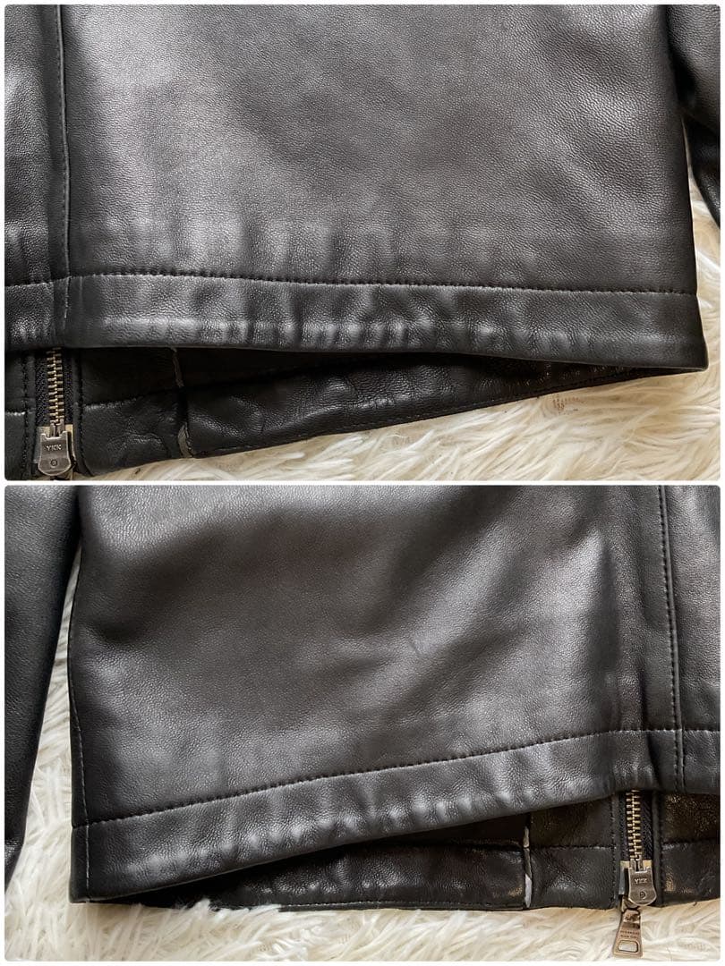 人気✨バーバリーブラックレーベル　レザージャケット　シングルライダース　M 黒