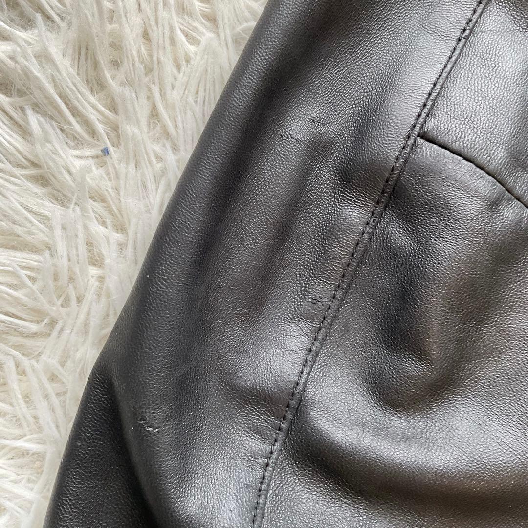 人気✨バーバリーブラックレーベル　レザージャケット　シングルライダース　M 黒