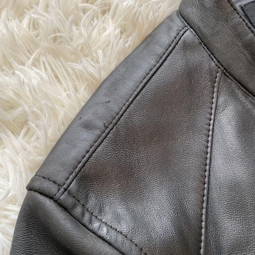 人気✨バーバリーブラックレーベル　レザージャケット　シングルライダース　M 黒