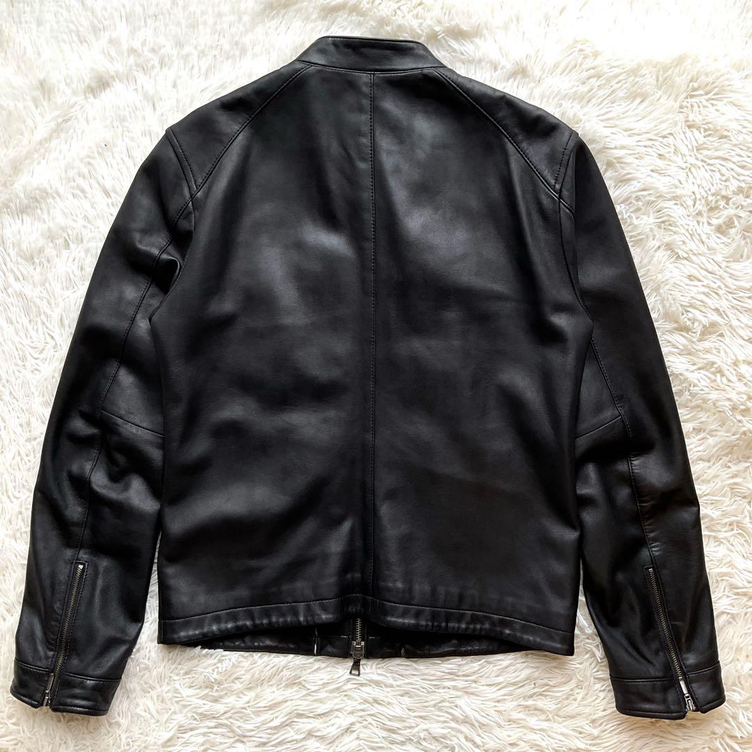 人気✨バーバリーブラックレーベル　レザージャケット　シングルライダース　M 黒