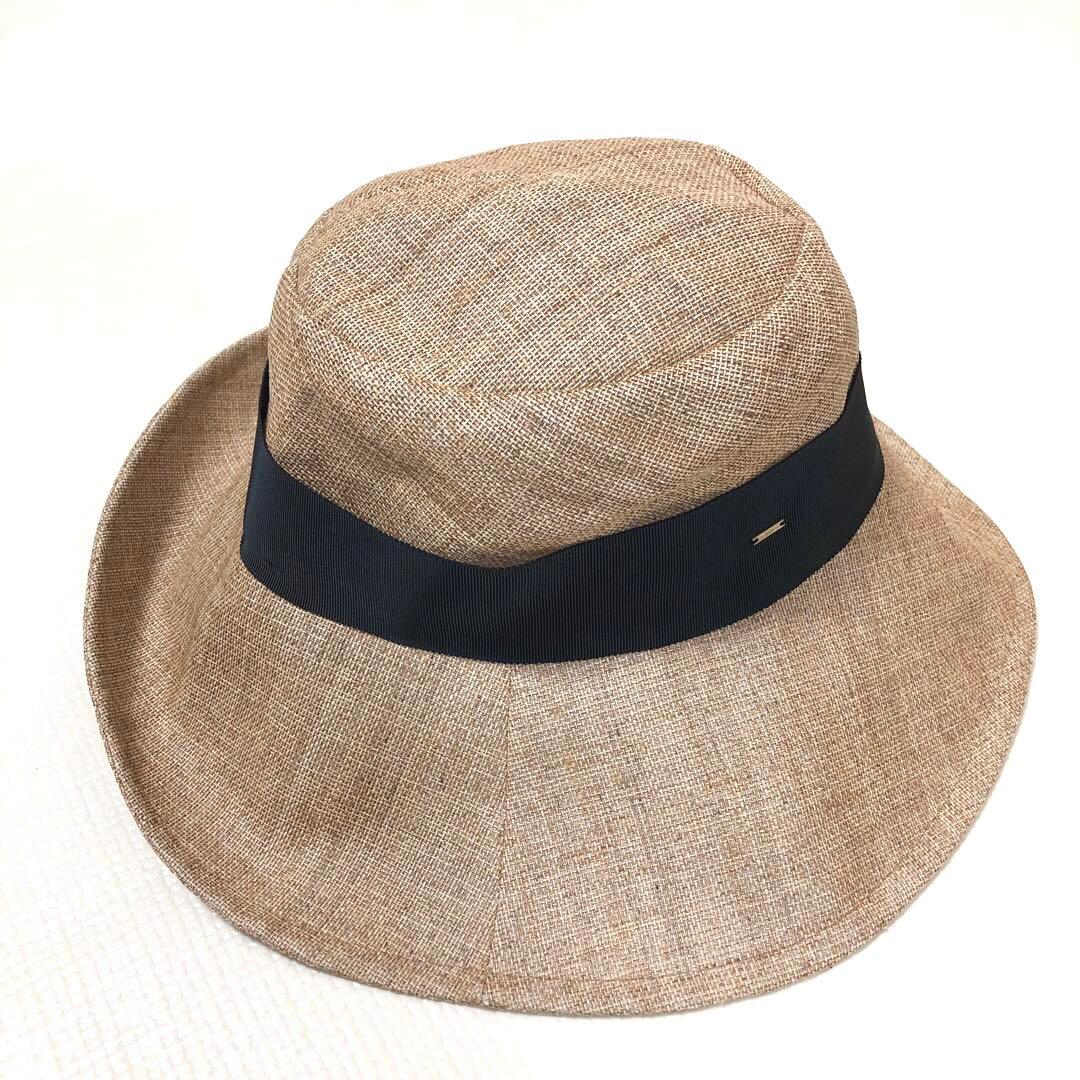 ca4la カシラ ペーパーハット 黒リボン付き 日本製 紫外線カット