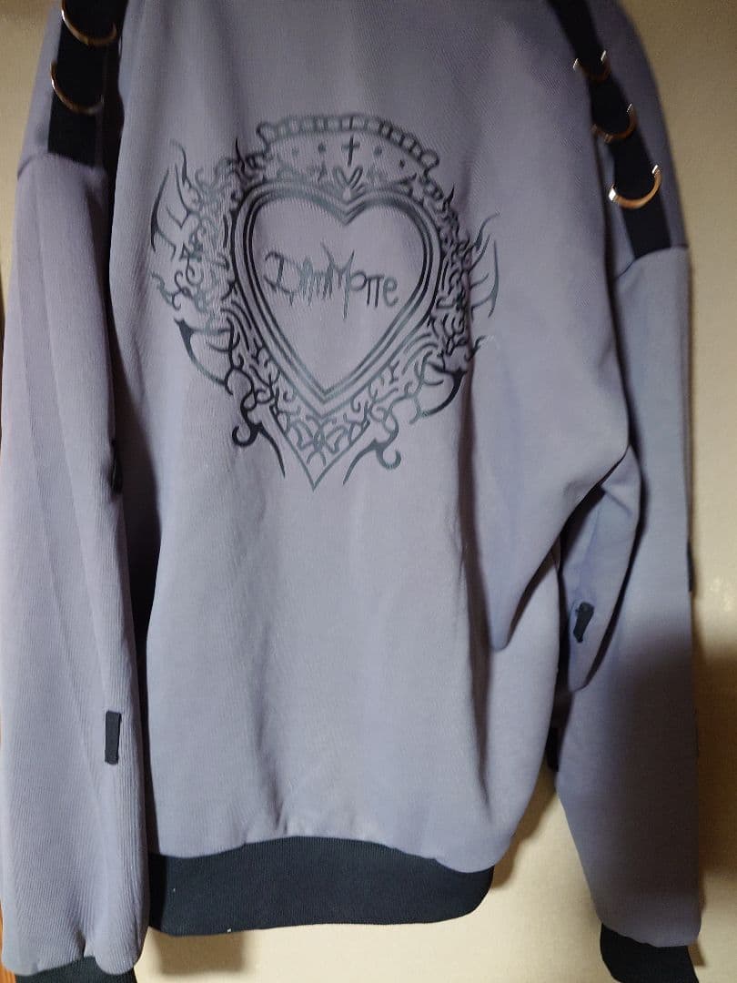 猫耳 パーカー パンク 地雷系 オーバーサイズ 病みかわ グレー 安全ピン 鎖