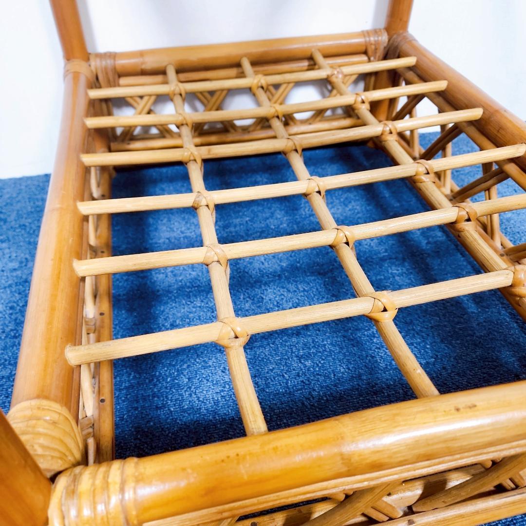 ラタン家具 ガラステーブル サイドテーブル アンティーク家具 昭和レトロ