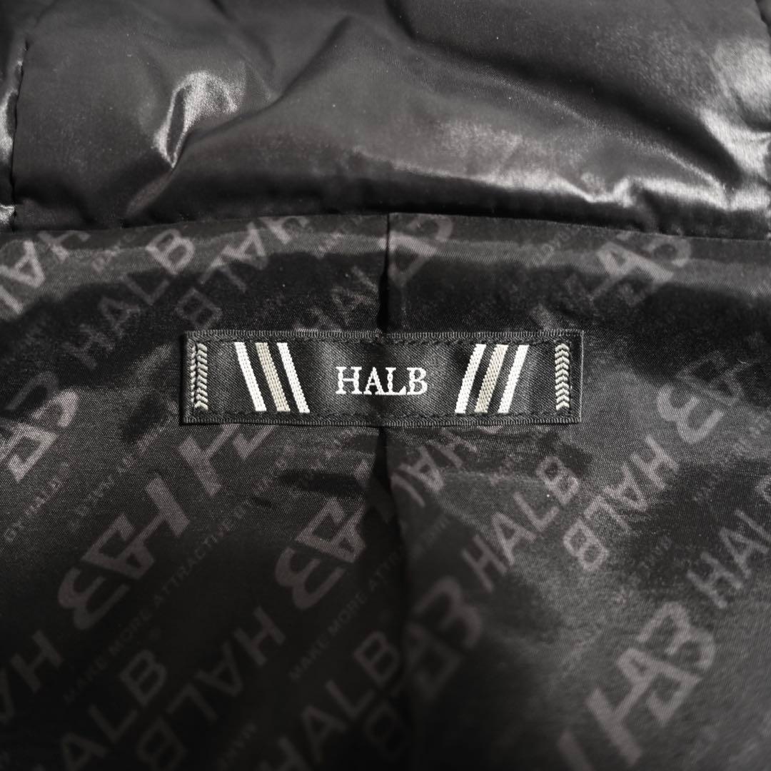 ハルプ レザージャケット パーカー フーディー 裏地総柄