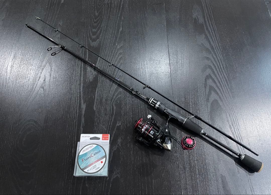 アジング釣りセット2ピースロッド（198㌢）&リール・ダイワ月下美人ワーム他付き