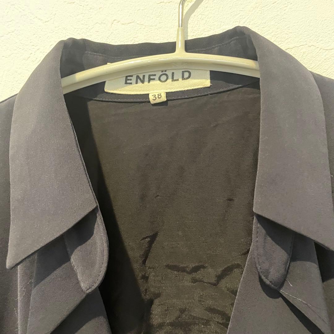 ENFOLD　シャツワンピース　38サイズ　ネイビー