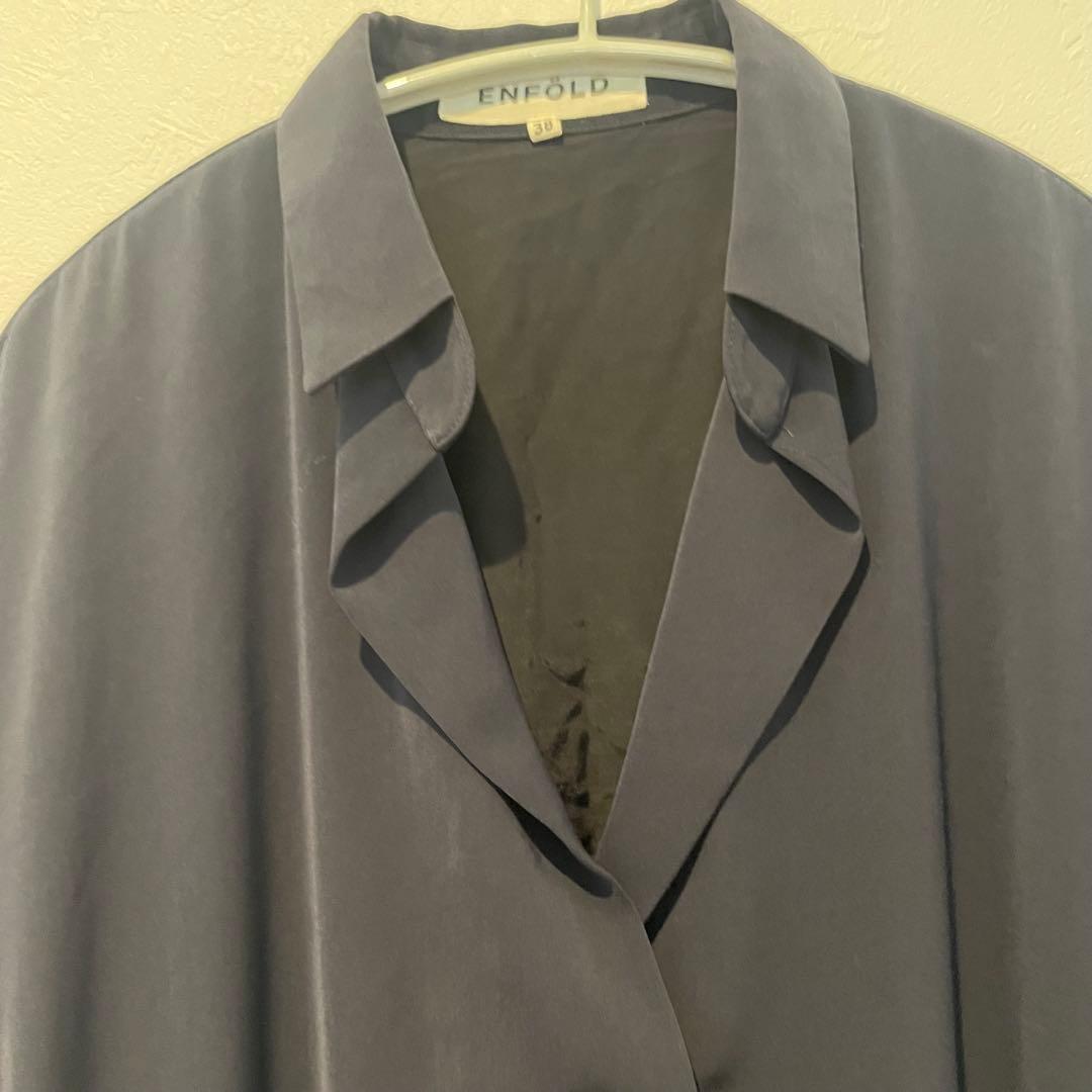 ENFOLD　シャツワンピース　38サイズ　ネイビー