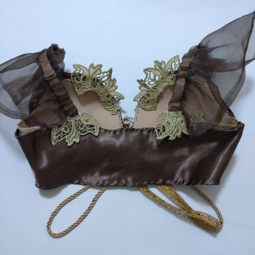 ベリーダンス セットアップ 衣装　ブラウン　茶色　ブラベルト　オリエンタル