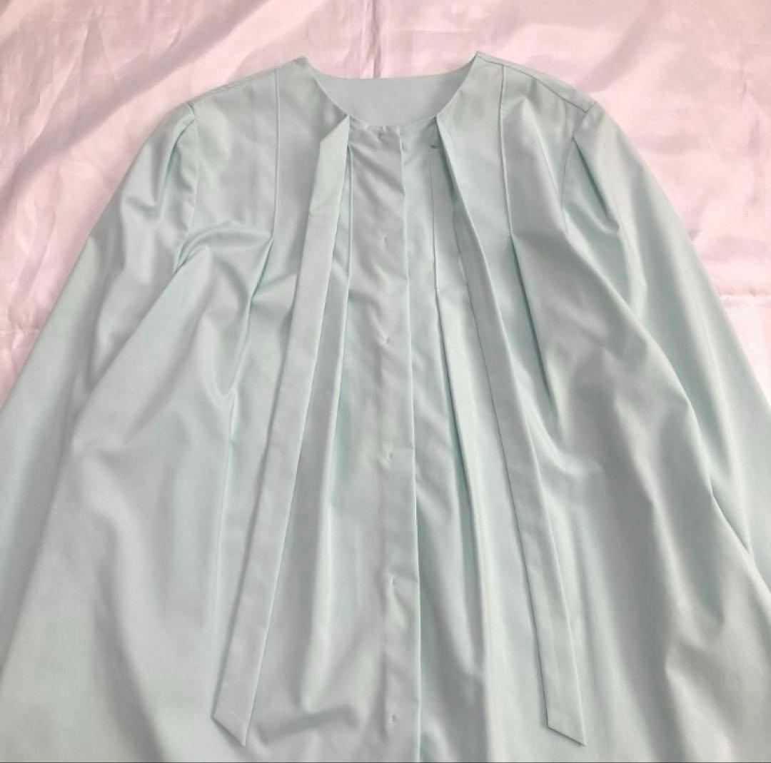 【新品】ボールジィ　シルキーデシン ボウタイブラウス　ライトグリーン　日本製