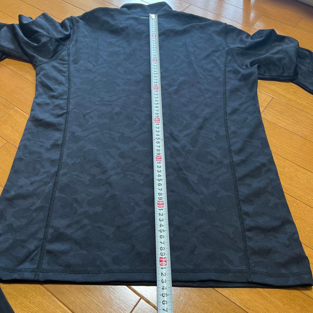 迷彩柄 ハーフジップシャツ ブラック