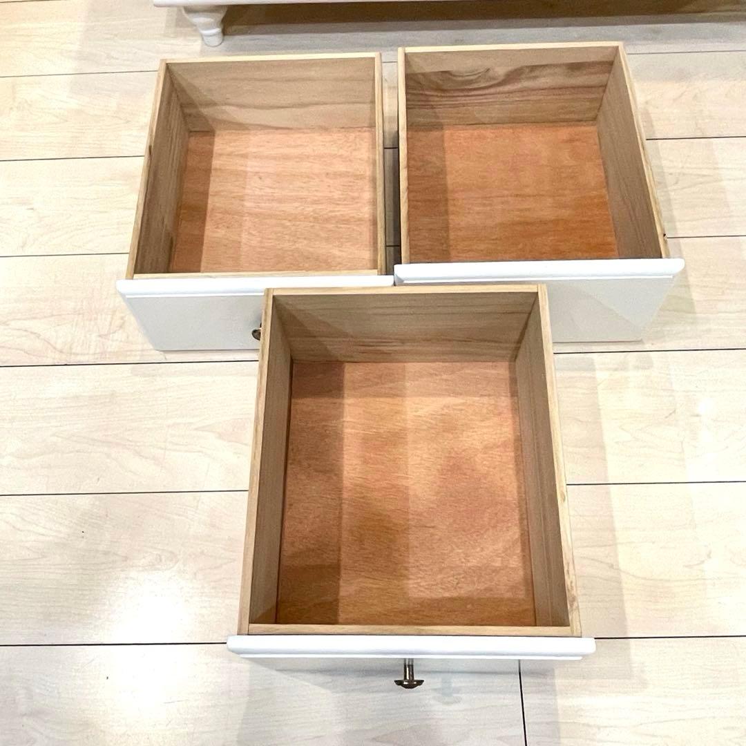 【美品】姫系 ローチェスト 白家具 引き出し収納 6杯 ろくろ脚 幅88㎝