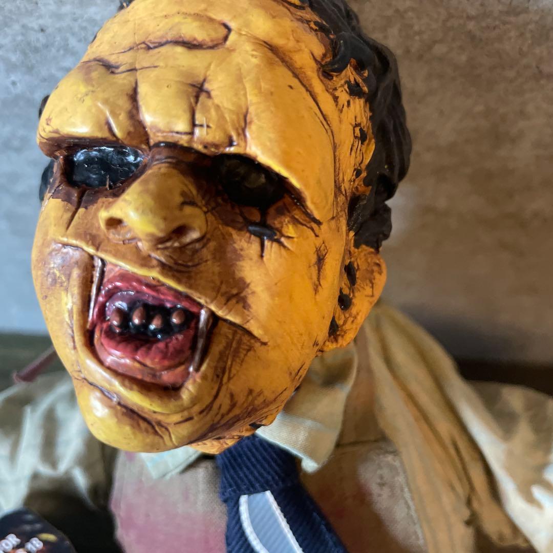 未使用メズコテキサスチェンソーレザーフェイス人形パペットホラーハロウィン