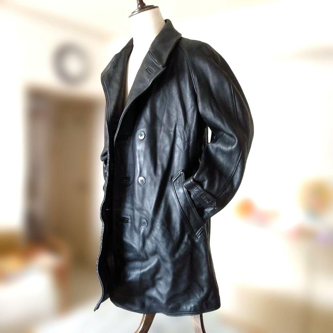 最終価格 70sフランス警察 レザージャケット レザーコート カーコート