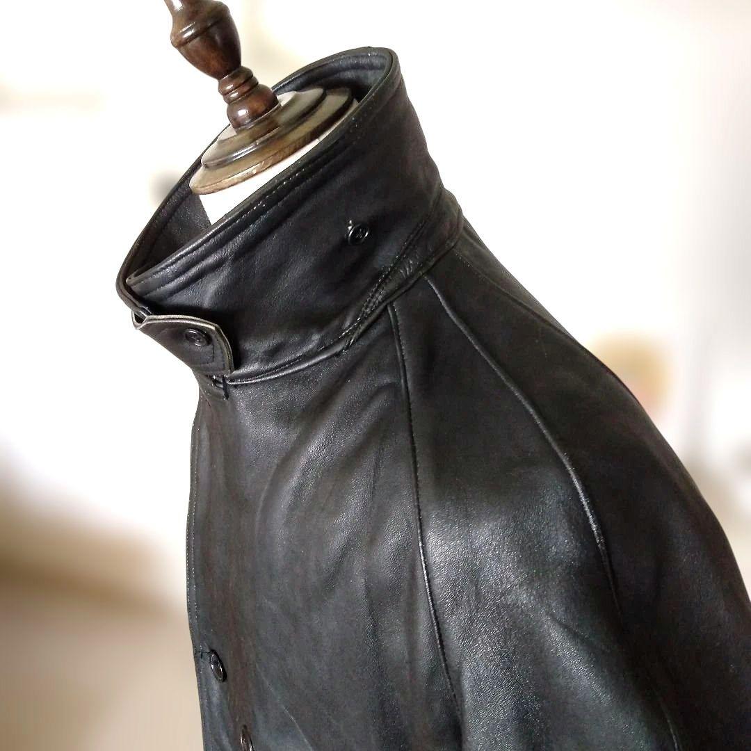 最終価格 70sフランス警察 レザージャケット レザーコート カーコート