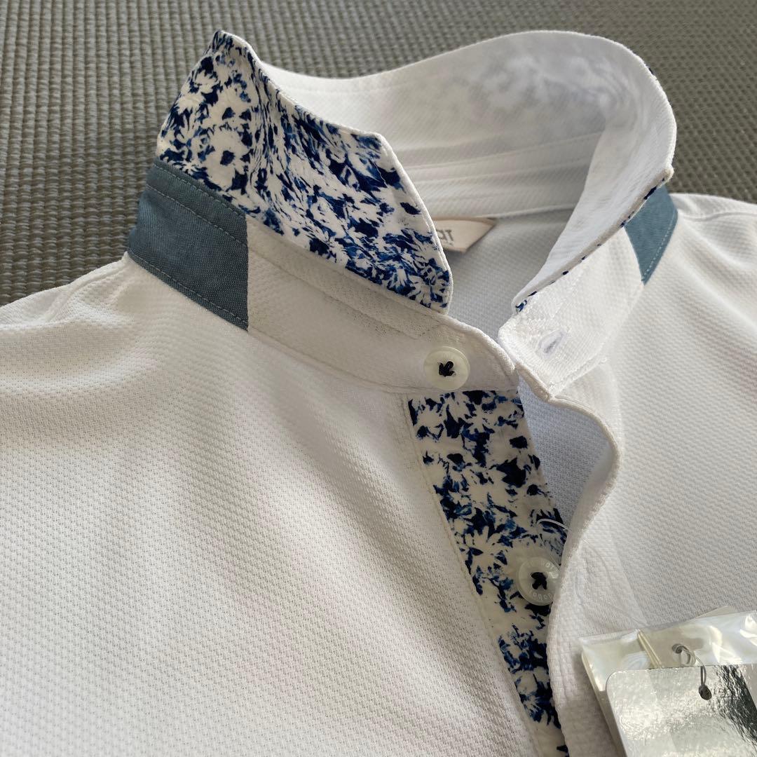 adabat ホワイト シャツ 花柄襟