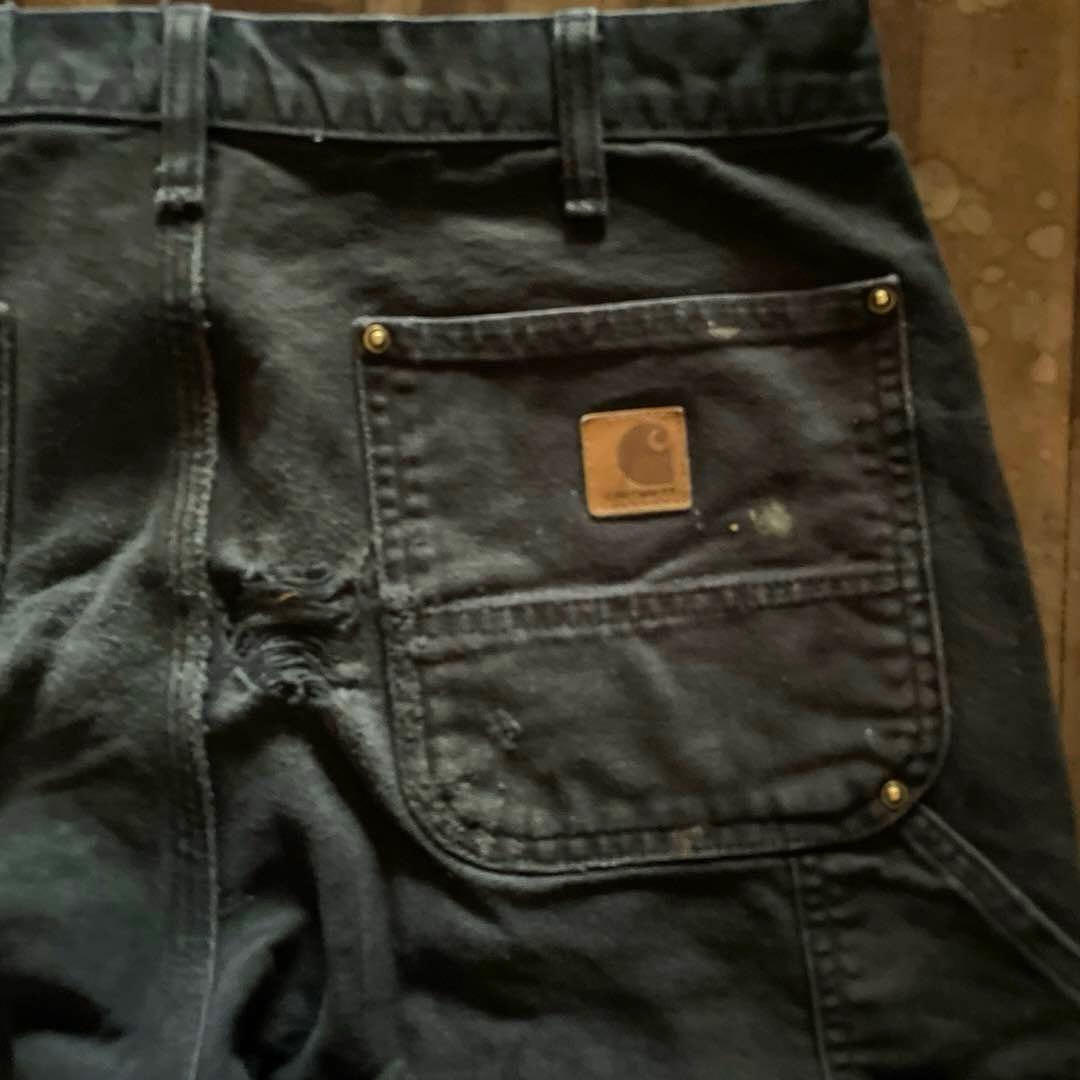 Carhartt B136 BLK ダブルニー w33雰囲気◎ 黒墨フェード