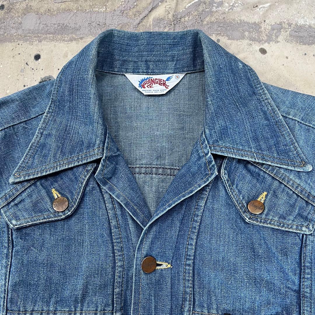 70s 暴れ馬タグWranglerデニムジャケットGジャン ラングラー 個性的