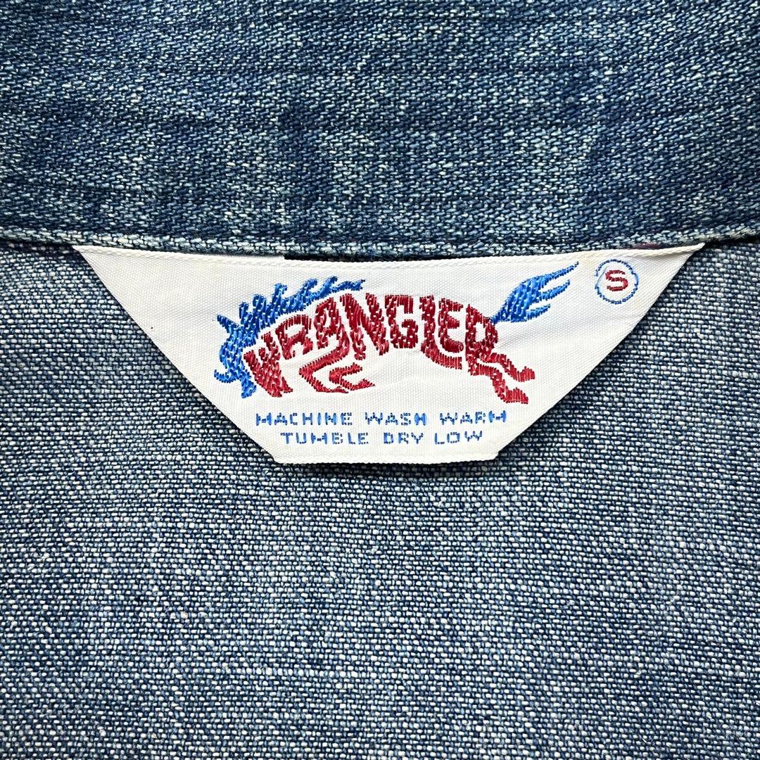 70s 暴れ馬タグWranglerデニムジャケットGジャン ラングラー 個性的