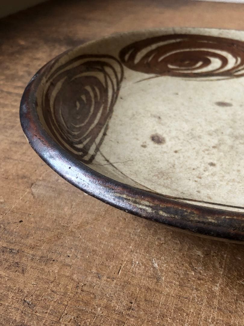 馬の目皿　七寸　五つ目　古民藝　瀬戸　石皿　古民具　幕末期