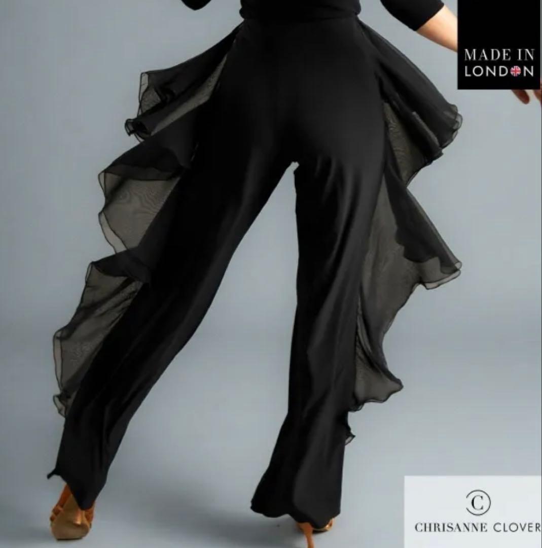 社交ダンス衣装　ダンスパンツ　トラウザーズ　chrisanneclover 黒
