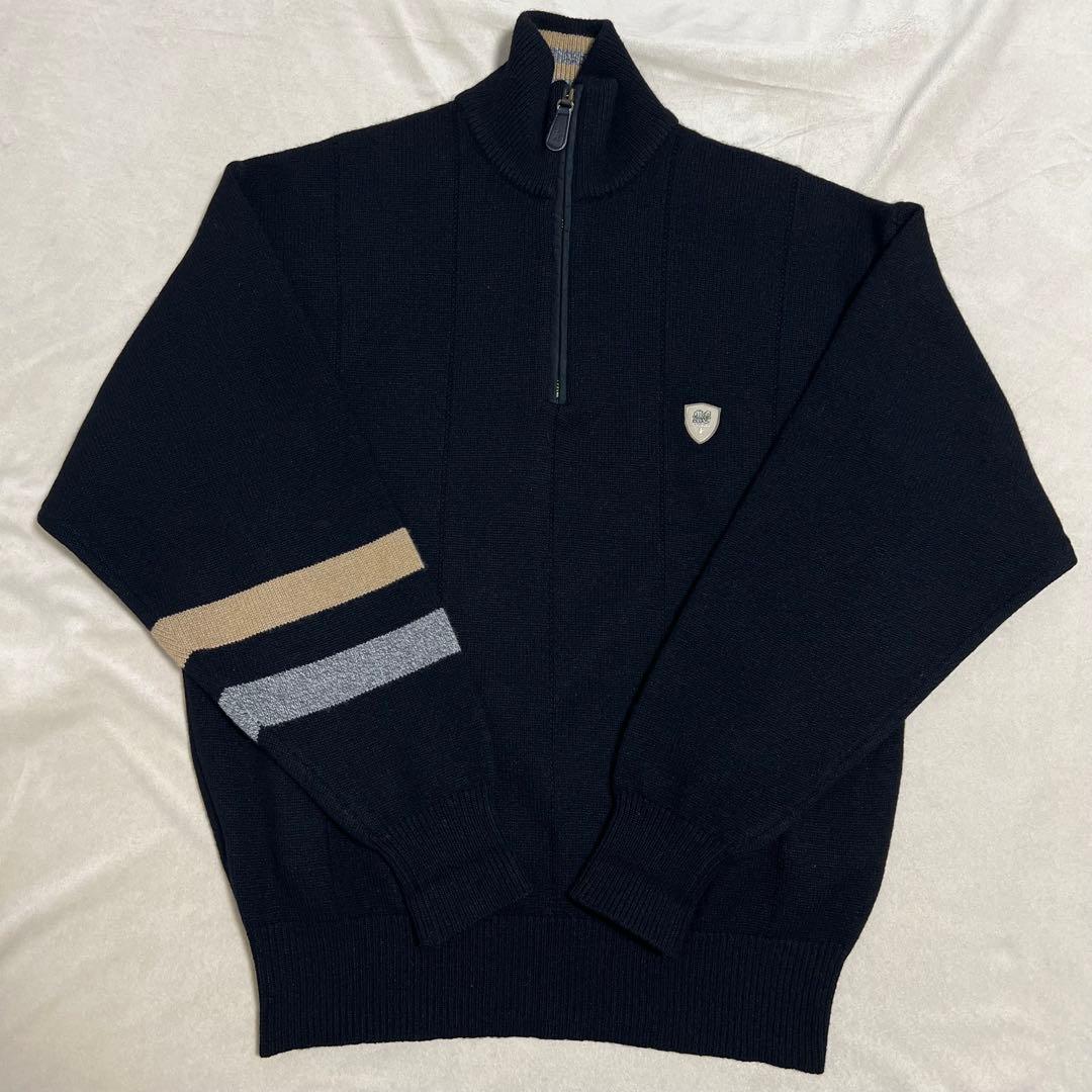 マンシングウェア　カシミヤ100 % ハーフジップニット　美品　ML相当