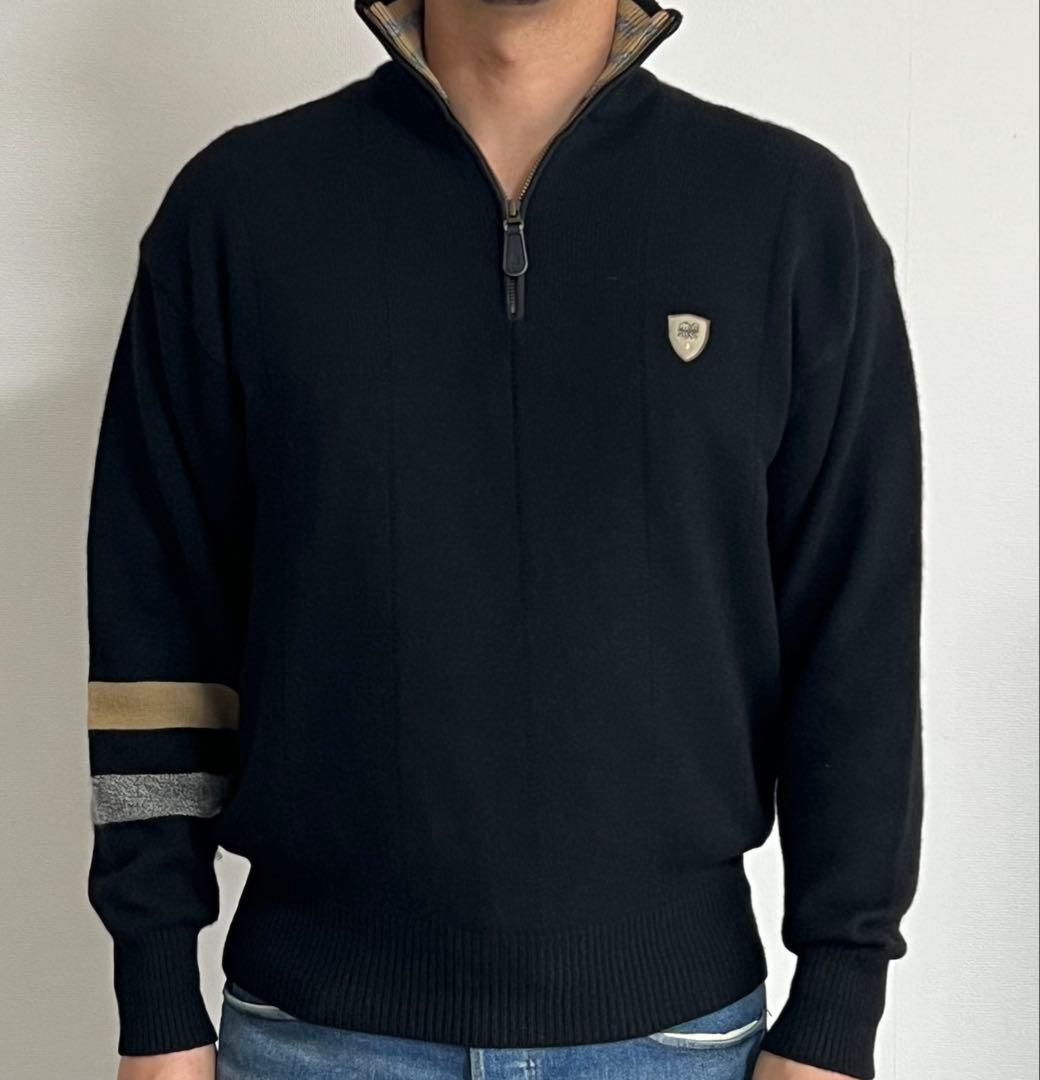 マンシングウェア　カシミヤ100 % ハーフジップニット　美品　ML相当