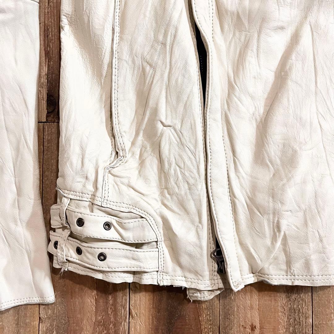 NOYET シープレザー シングルライダース サイズ2 白