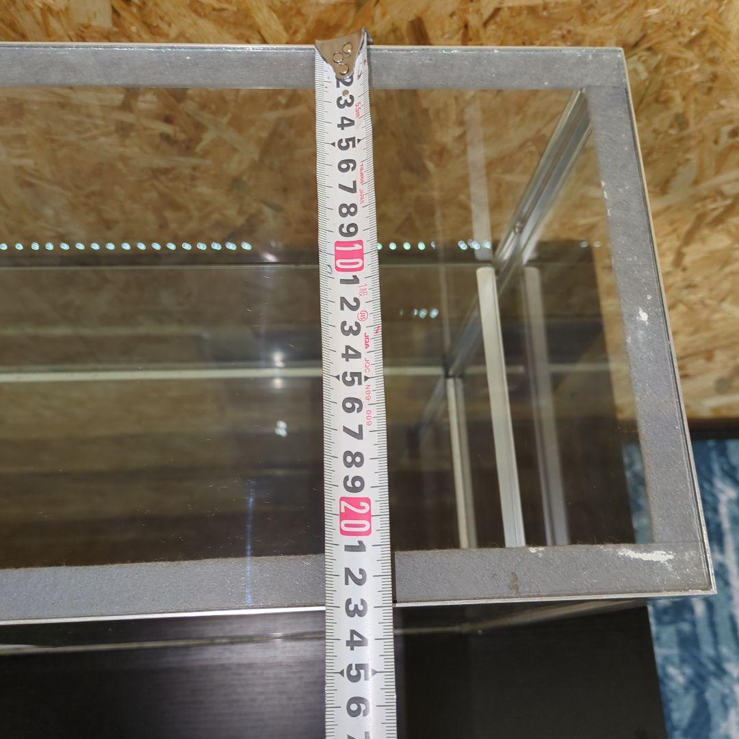 最終値下げ　アルミ 昭和レトロ ガラスショーケース 2段 ディスプレイ