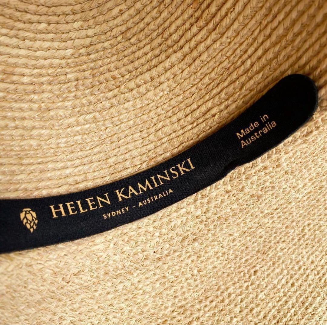 極美品　ヘレンカミンスキー　ラフィアハット　ブリム12cm