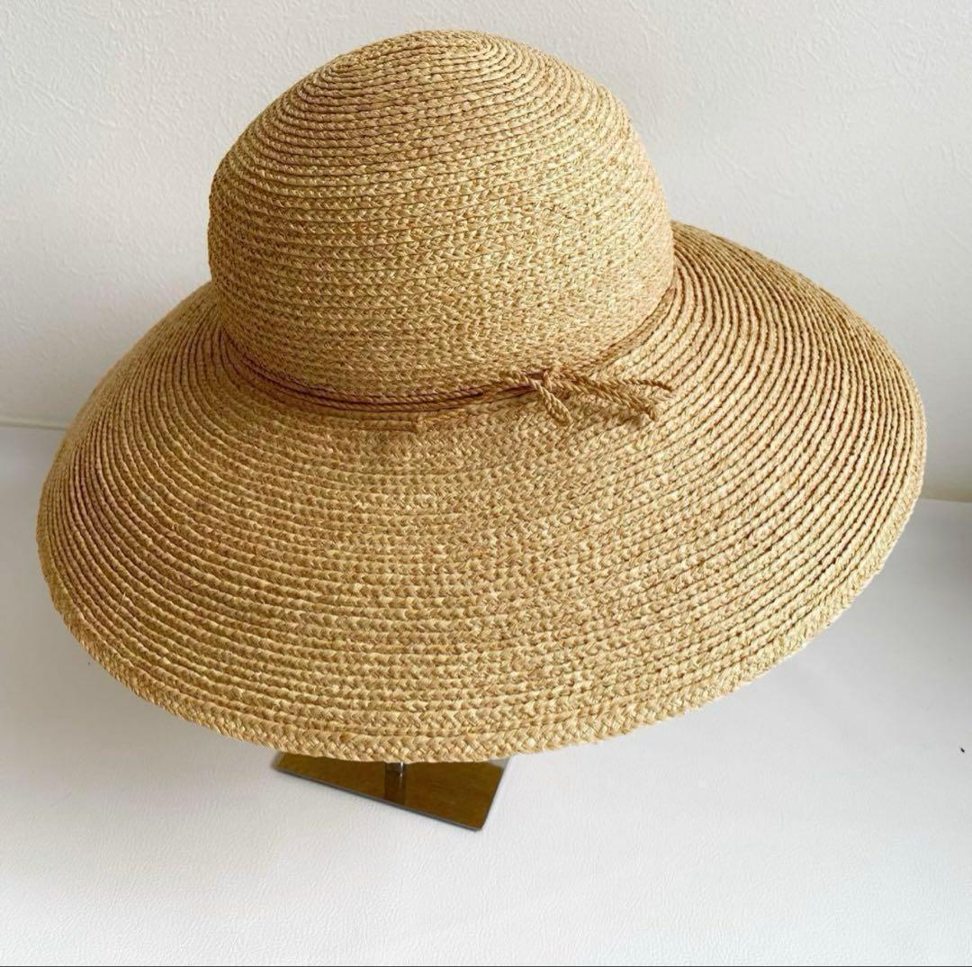 極美品　ヘレンカミンスキー　ラフィアハット　ブリム12cm