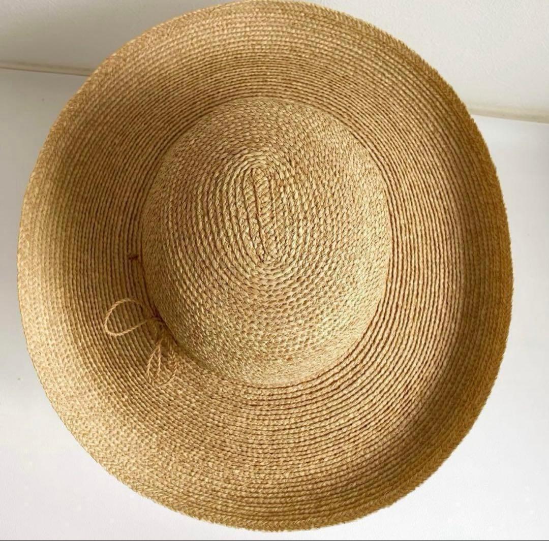 極美品　ヘレンカミンスキー　ラフィアハット　ブリム12cm