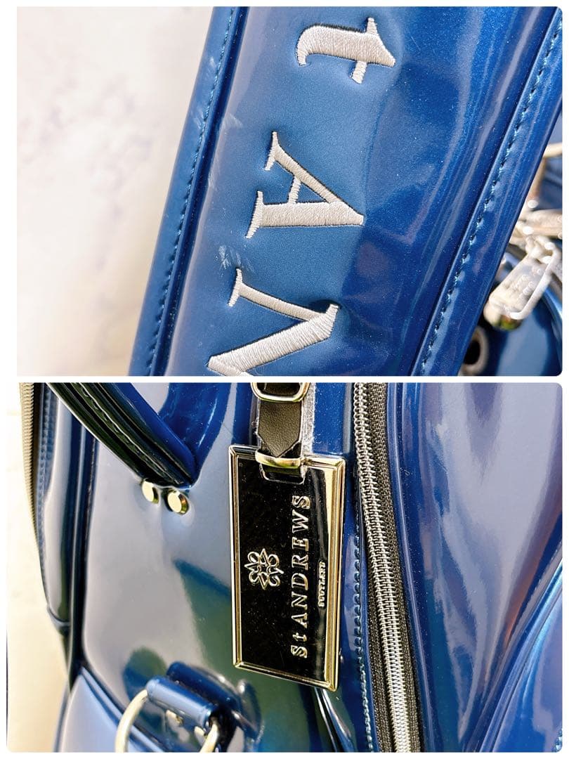 Hセントアンドリュース エナメルキャディバッグ ゴルフクラブケース　ブルー