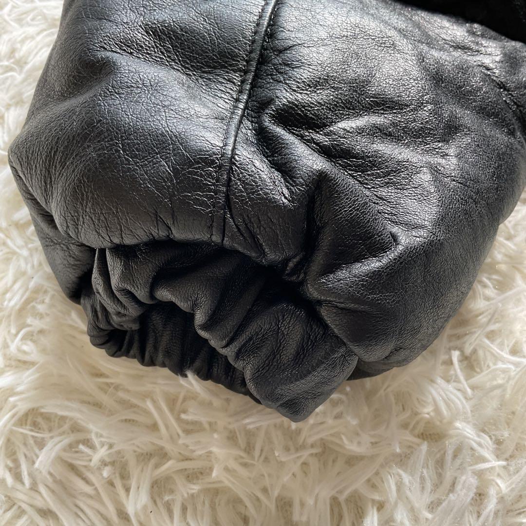 人気✨90's schott レザーダウンジャケット　大きい　42 黒　キムタク