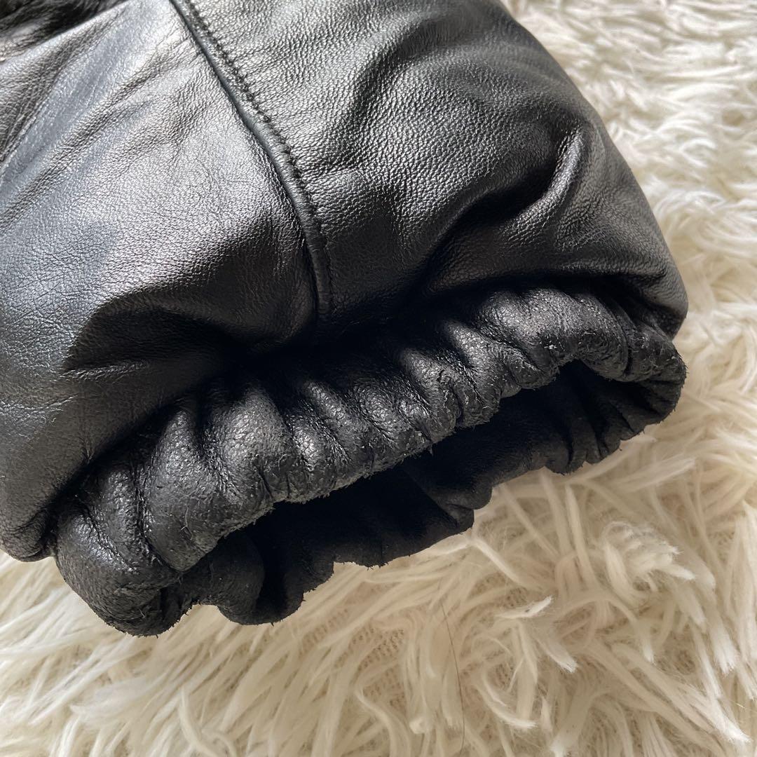 人気✨90's schott レザーダウンジャケット　大きい　42 黒　キムタク