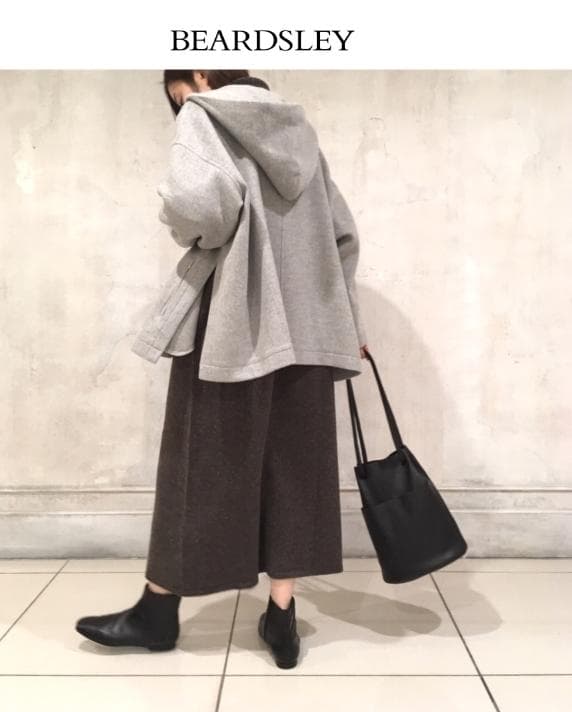訳あり☆早い者勝ち☆BEARDSLEY*定番 ウールナイロン フーディコート
