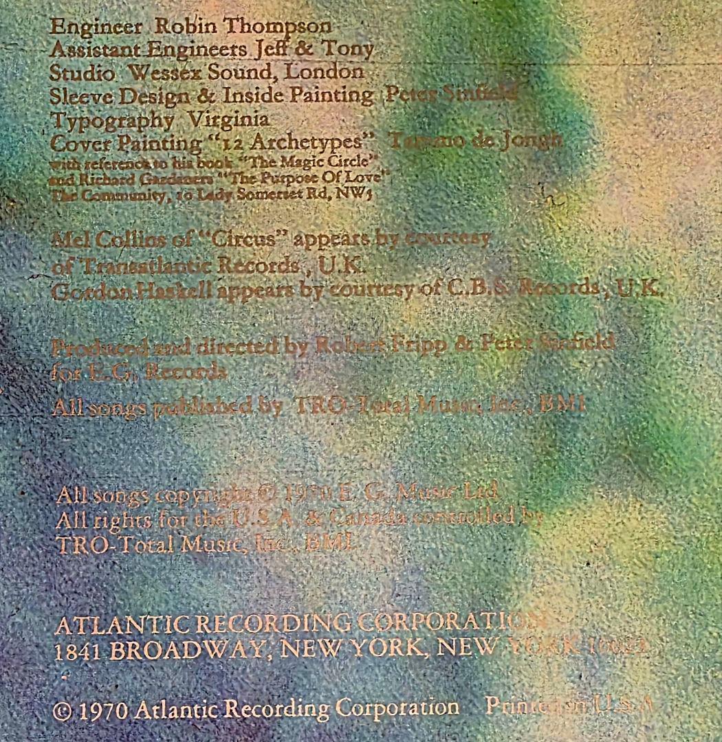 US初期MONARCH盤 AT刻印 King Crimson Poseidon