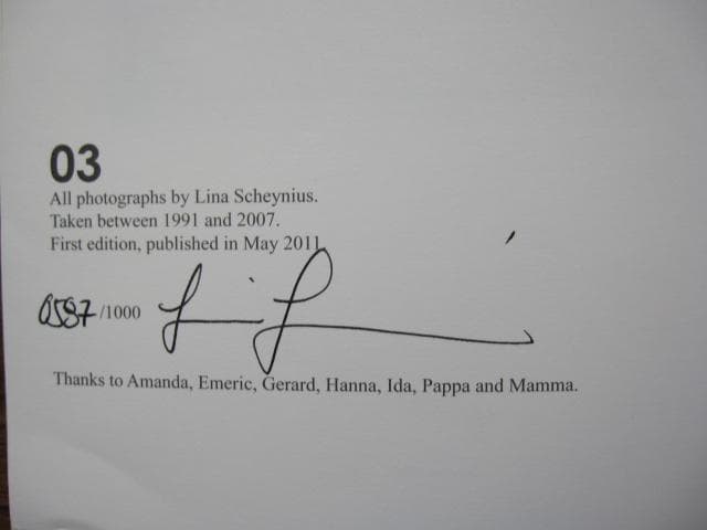 Lina Scheynius 3　リナシェイニウス　私家版　限定1000部