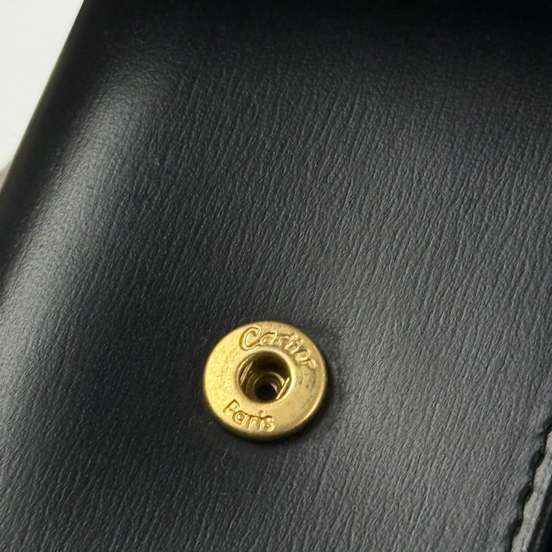 Cartier パンテール 6連キーケース レザー ゴールドロゴ ブラック