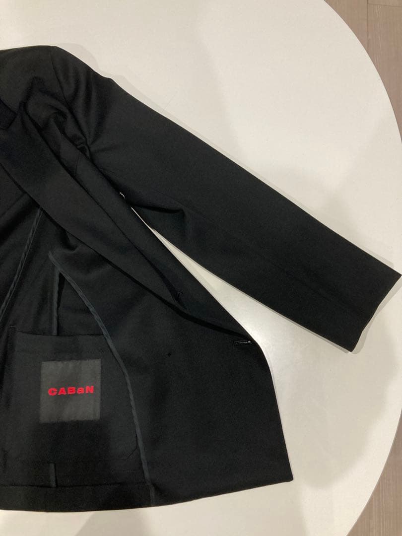 中古　CABaN ウールギャバジン ダブルブレストジャケット・テーパードパンツ