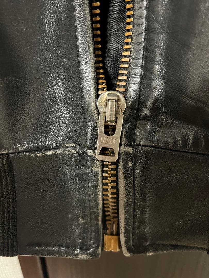 Vanson レザージャケット 38 USA製 パッチ カスタム レーシング黒黄