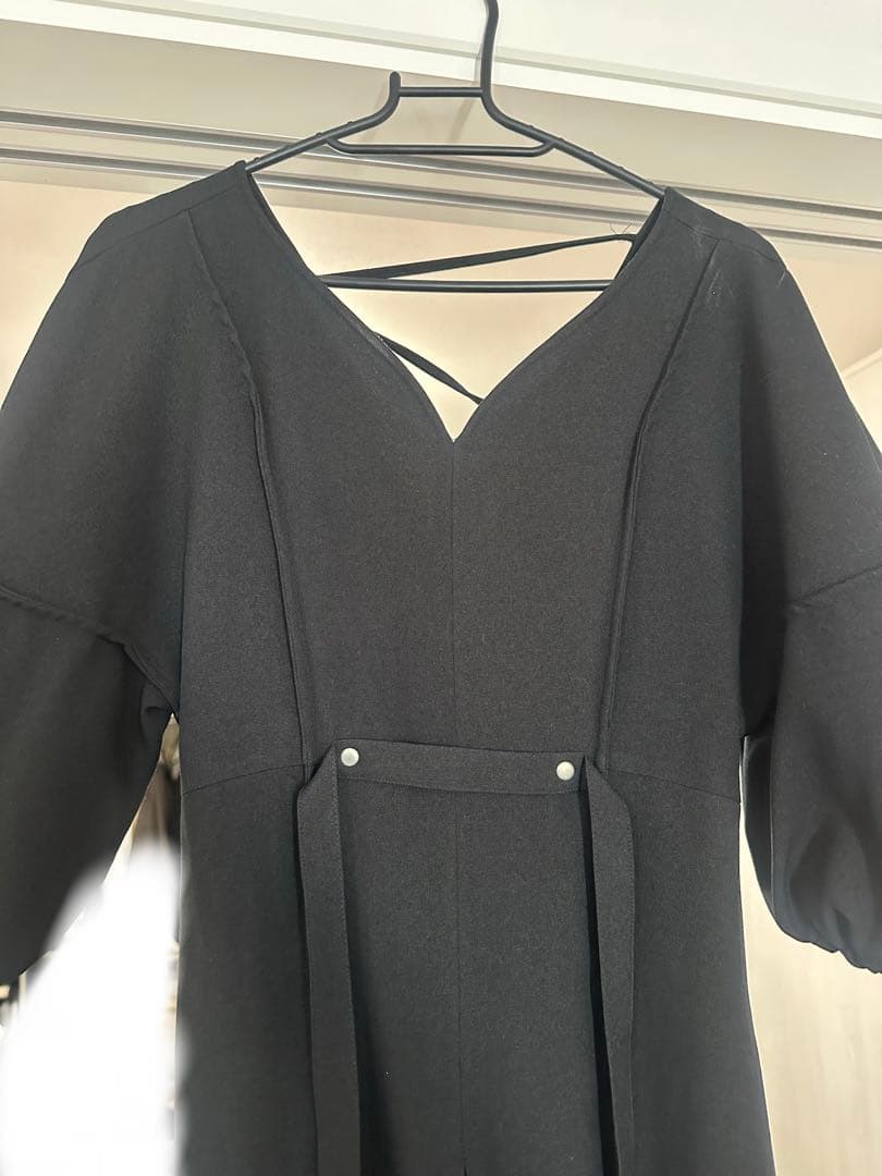 PUBLIC TOKYO カーブネックワンピース ブラック