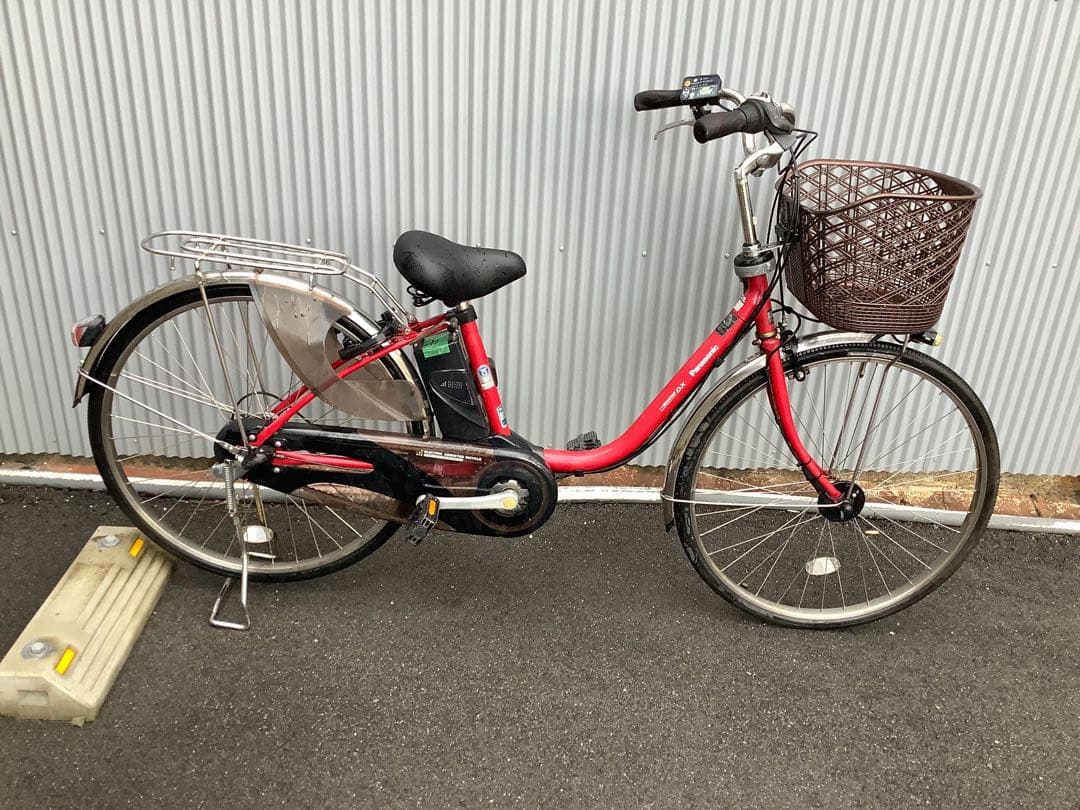 パナソニック新機種電動アシスト自転車vivi26インチレッドボディー